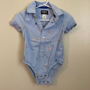 Baby boy fourth of july button down bodysuit